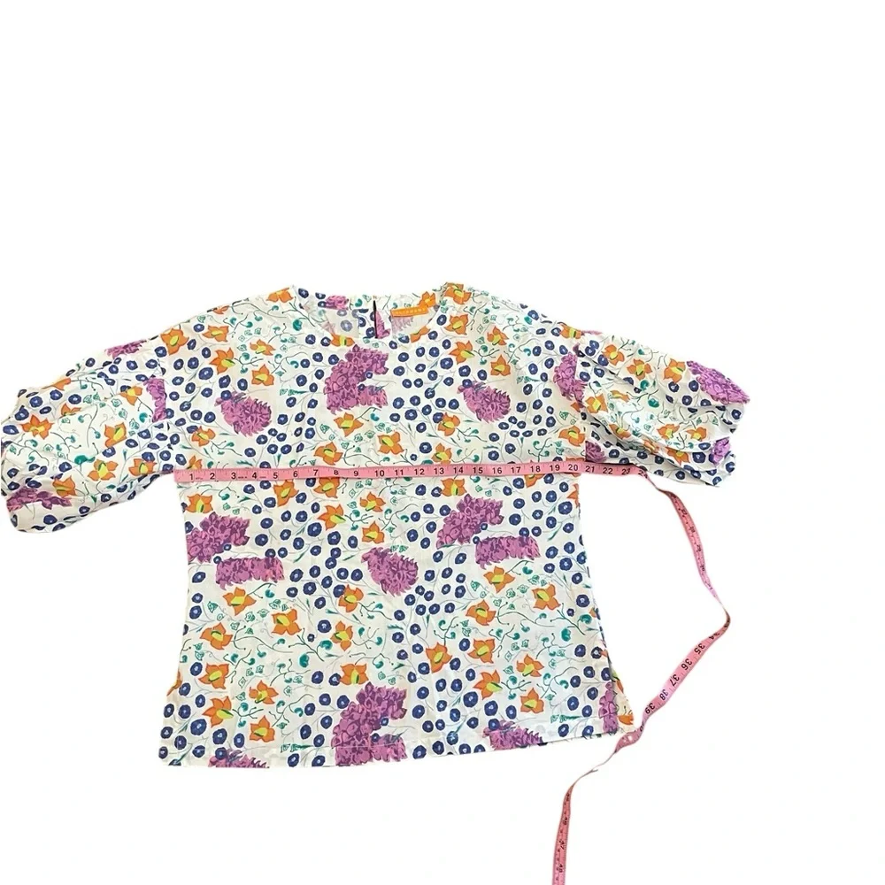 OLIPHANT Floral Patterned Puff Sleeve Blouse NWOT - Picture 13 of 14